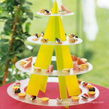 Hot Selling Round Acrylic 4-Tier Cupcake Cake Stand for Birthday Wedding Party Cake Shop